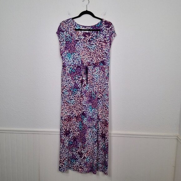 Carole Hochman Heavenly Soft Nightgown & Robe Set Sz PL Maxi floral Boho Artsy - Picture 4 of 16